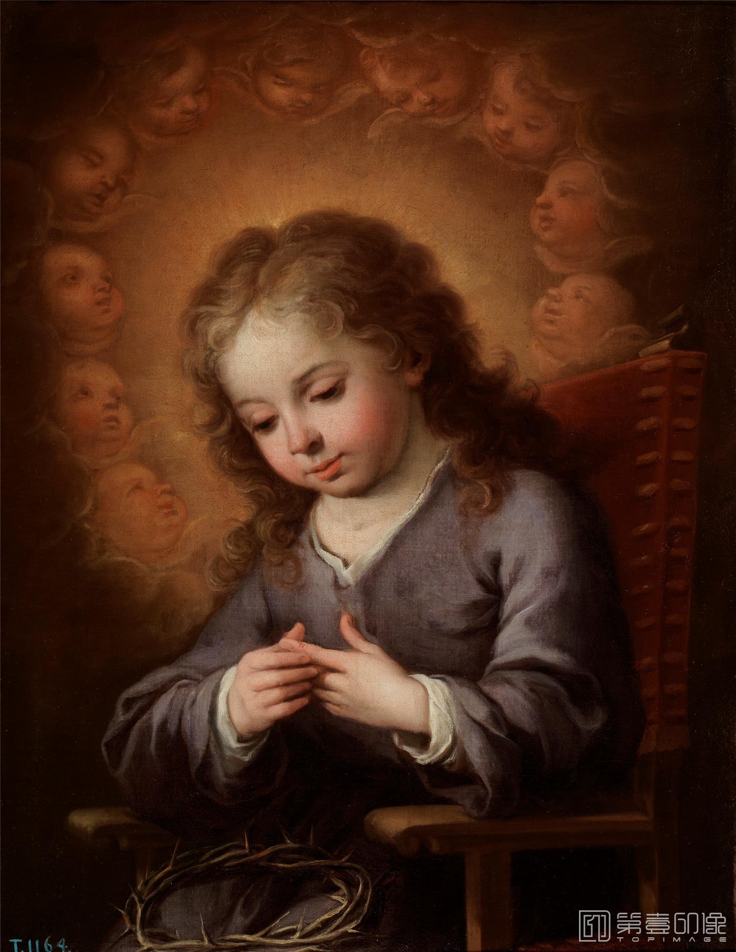 油画-西班牙普拉多美术馆油画藏画-Anónimo-El Niño de la espina-71,5cm x 52cm-0139